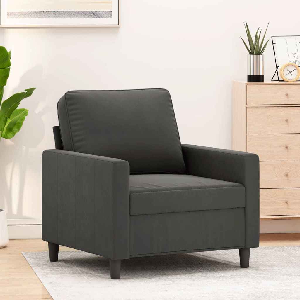 vidaXL Fauteuil 60 cm fluweel donkergrijs