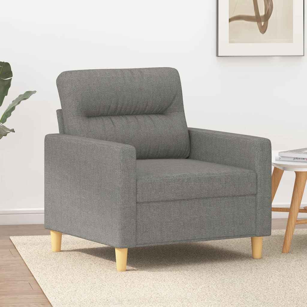 vidaXL Fauteuil 60 cm stof lichtgrijs