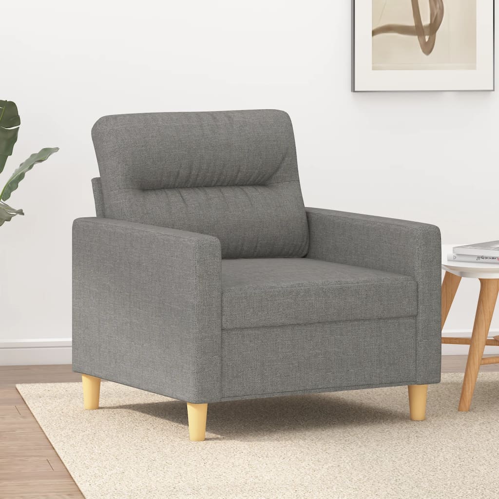 vidaXL Fauteuil 60 cm stof lichtgrijs
