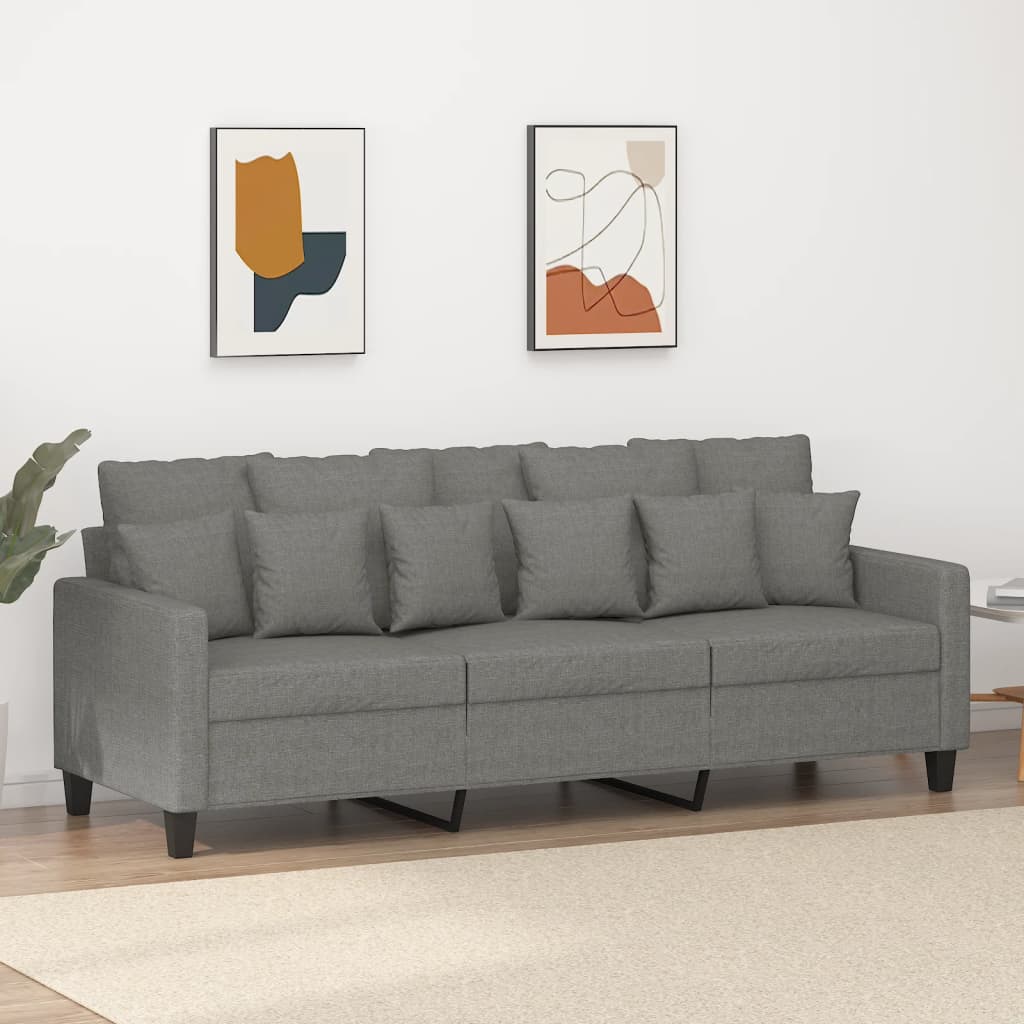 vidaXL Fauteuil 60 cm stof donkergrijs