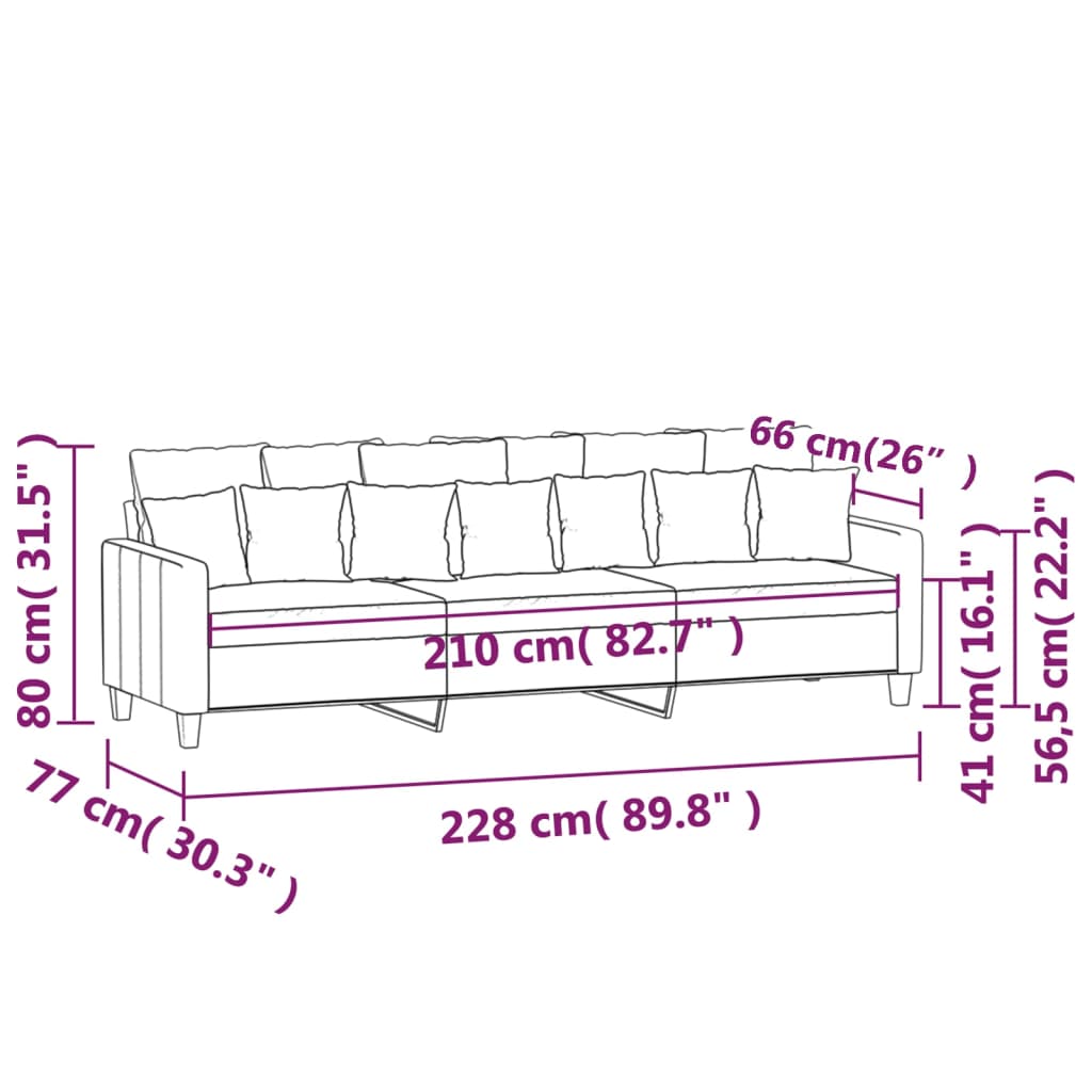 vidaXL Fauteuil 60 cm stof donkergrijs