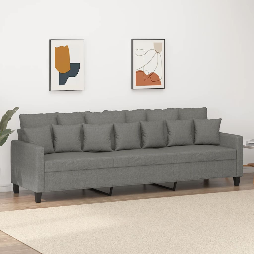 vidaXL Fauteuil 60 cm stof donkergrijs