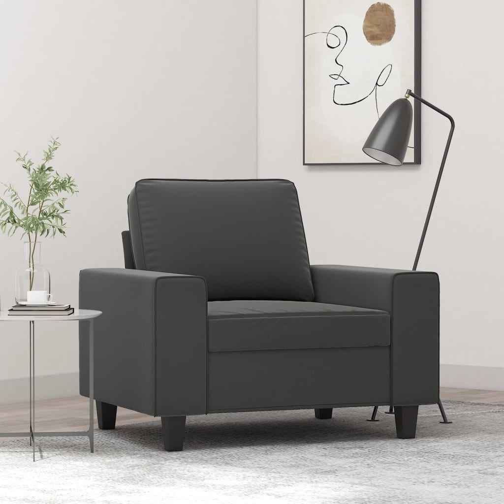 vidaXL Fauteuil 60 cm microvezelstof lichtgrijs