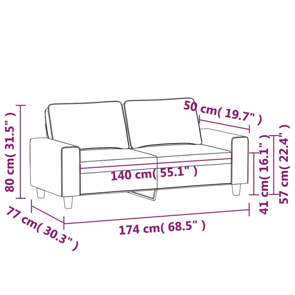 vidaXL Fauteuil 60 cm microvezelstof lichtgrijs