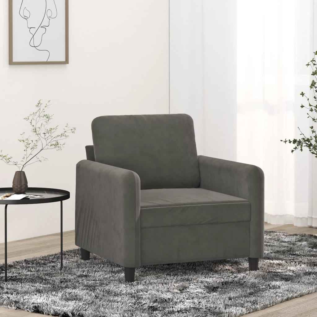 vidaXL Fauteuil 60 cm fluweel lichtgrijs