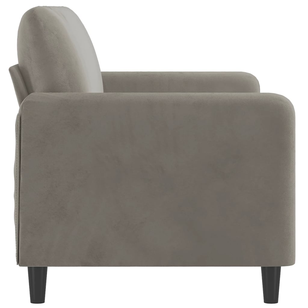 vidaXL Fauteuil 60 cm fluweel lichtgrijs