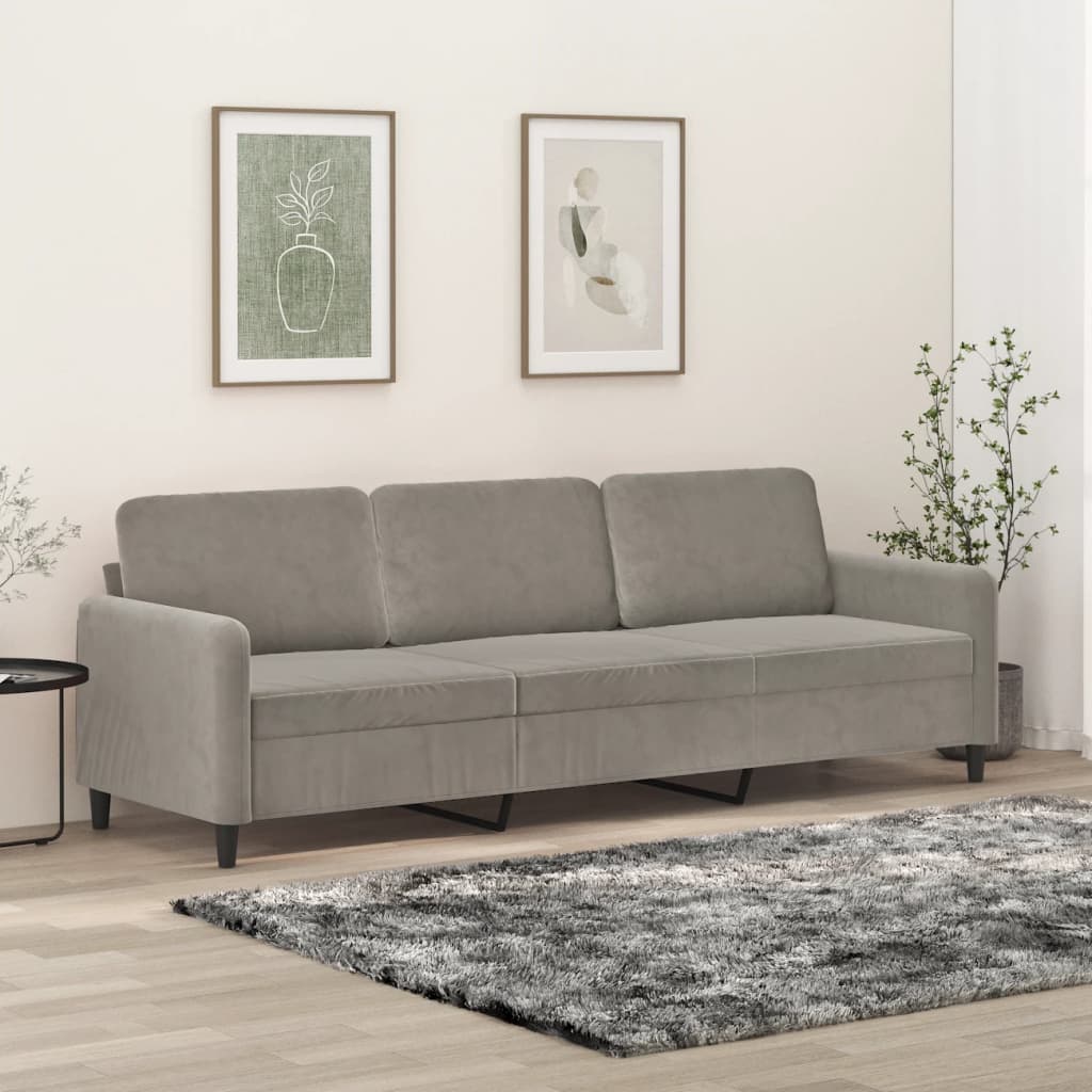 vidaXL Fauteuil 60 cm fluweel lichtgrijs