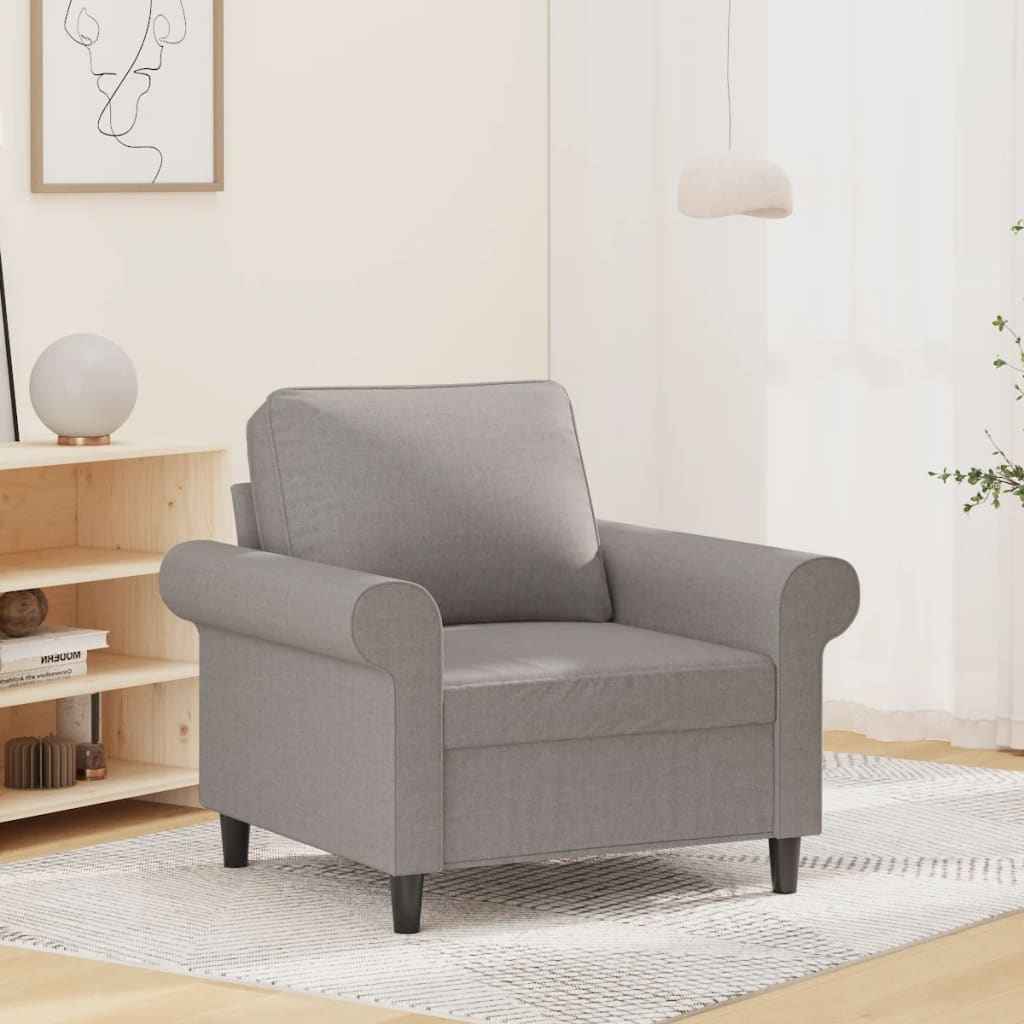 vidaXL Fauteuil 60 cm stof lichtgrijs