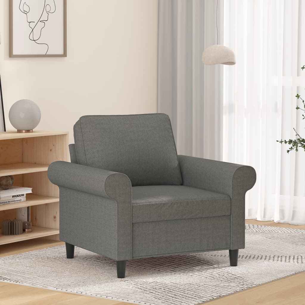 vidaXL Fauteuil 60 cm stof lichtgrijs