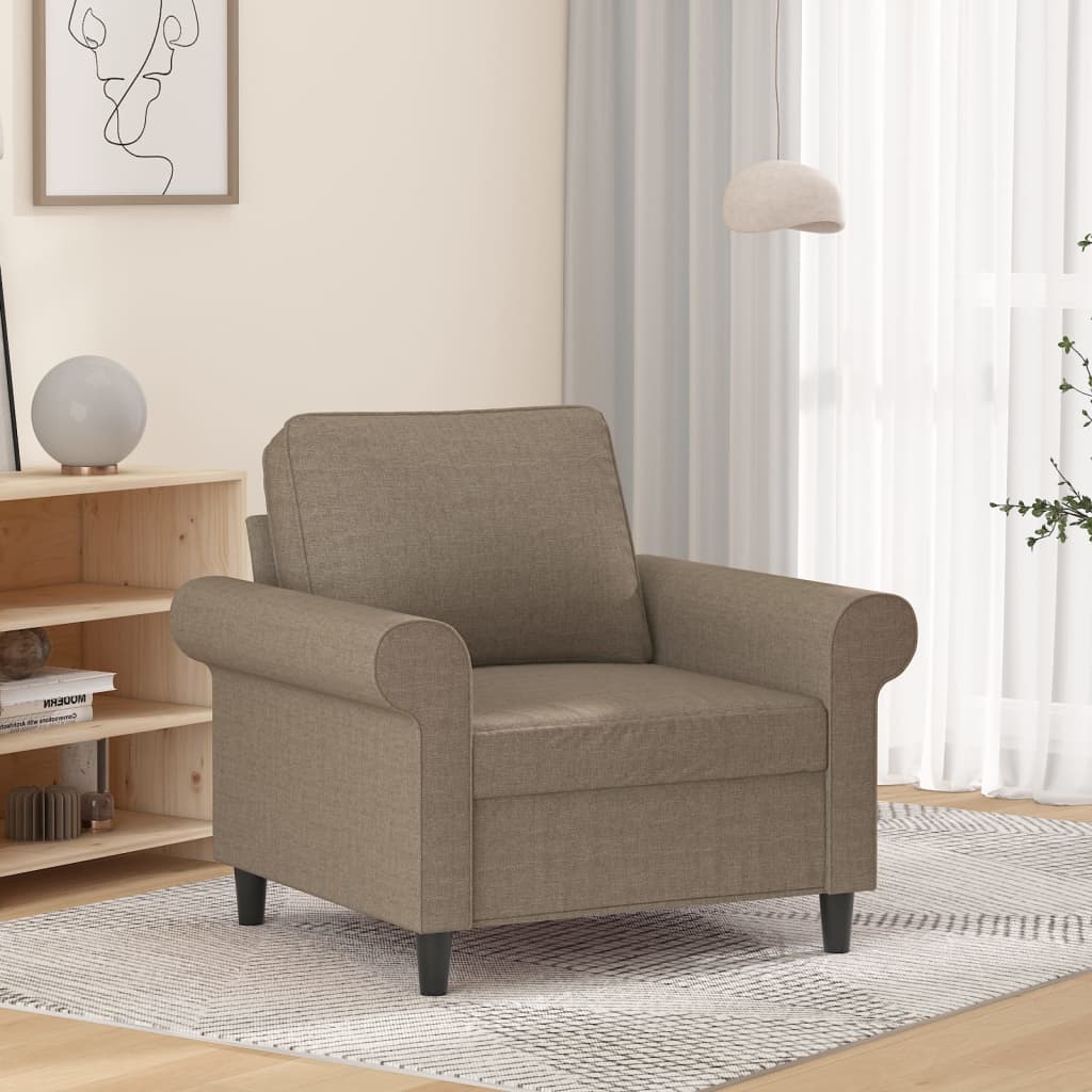 vidaXL Fauteuil 60 cm stof lichtgrijs