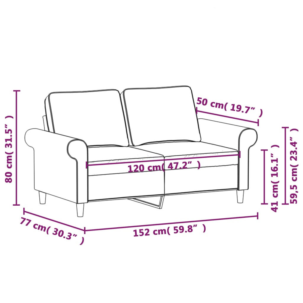 vidaXL Fauteuil 60 cm stof lichtgrijs