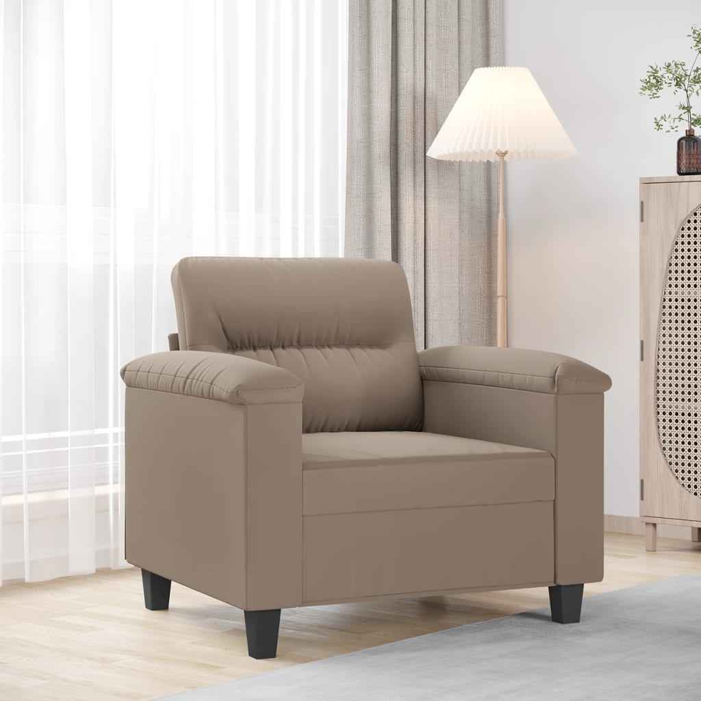 vidaXL Fauteuil 60 cm microvezelstof lichtgrijs