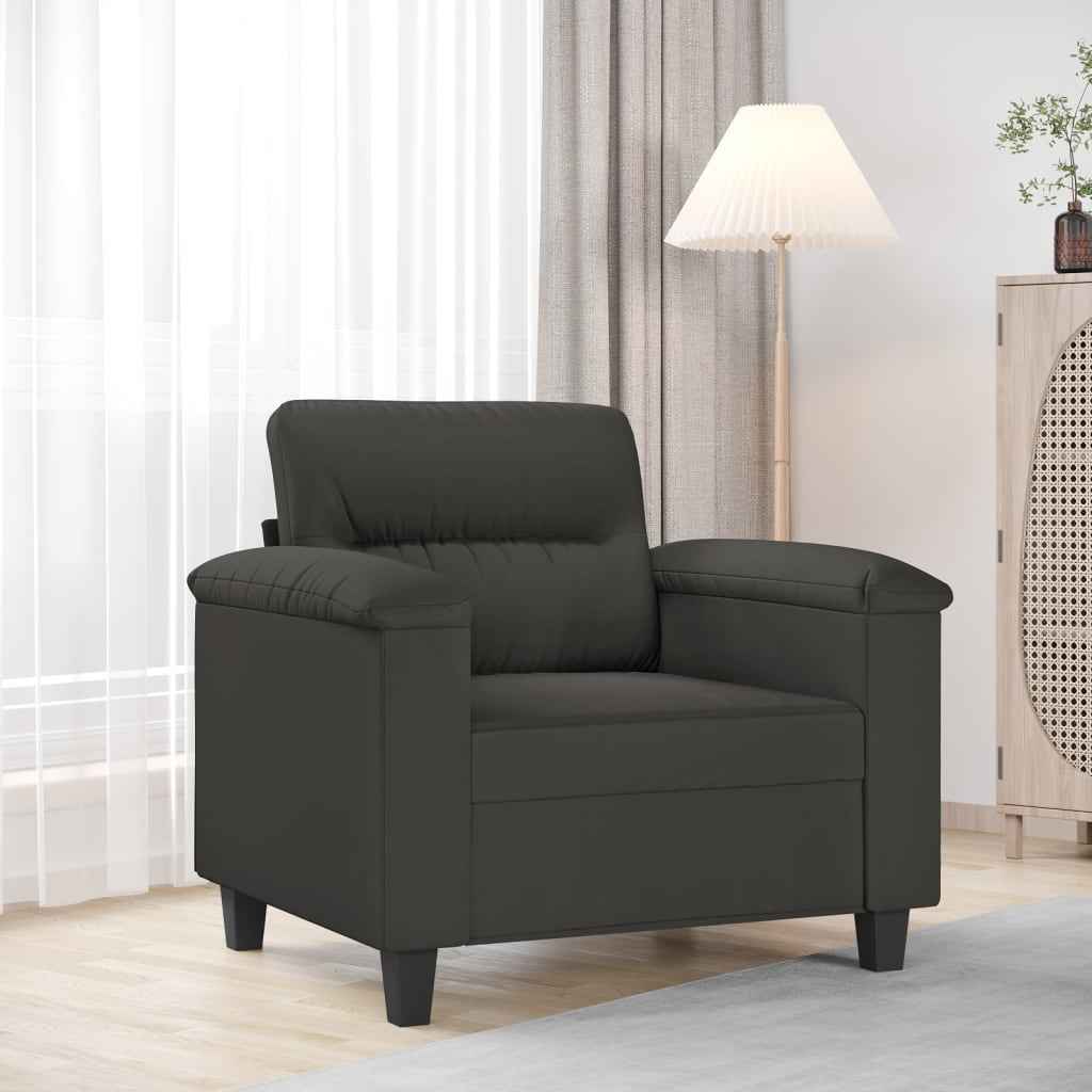 vidaXL Fauteuil 60 cm microvezelstof lichtgrijs