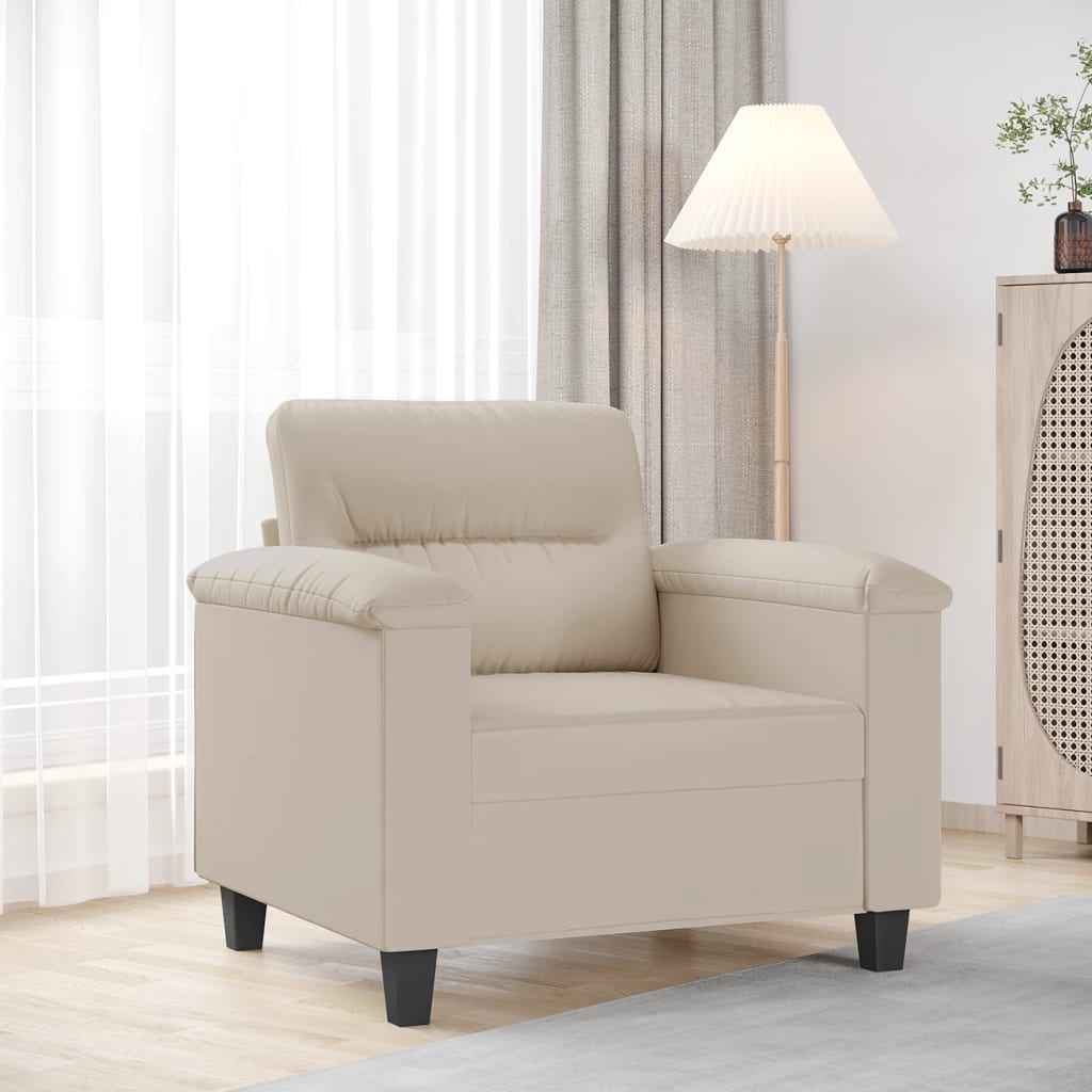 vidaXL Fauteuil 60 cm microvezelstof lichtgrijs