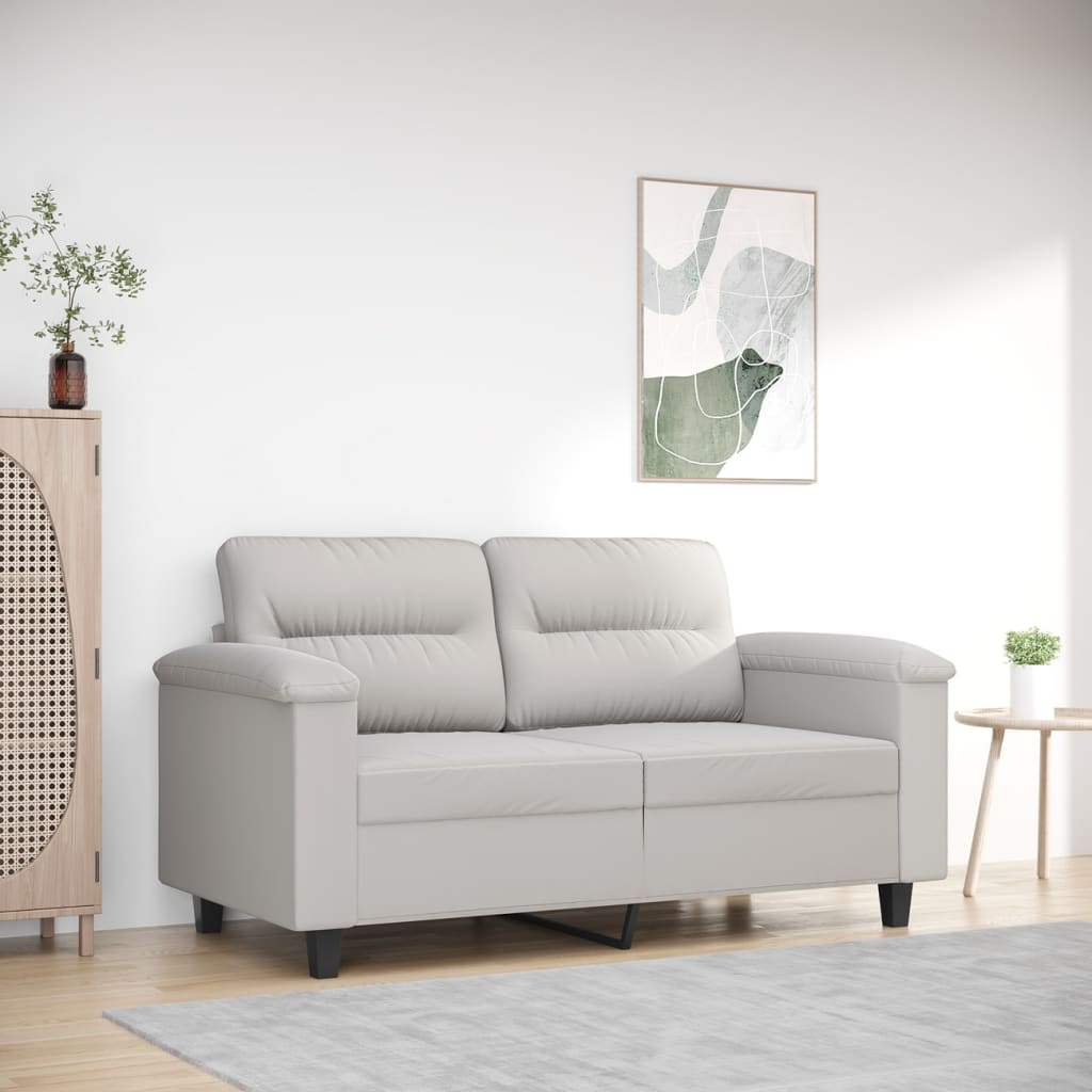 vidaXL Fauteuil 60 cm microvezelstof lichtgrijs