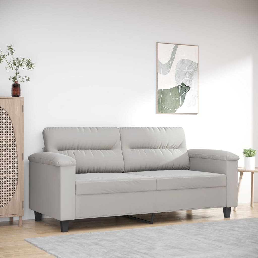 vidaXL Fauteuil 60 cm microvezelstof lichtgrijs