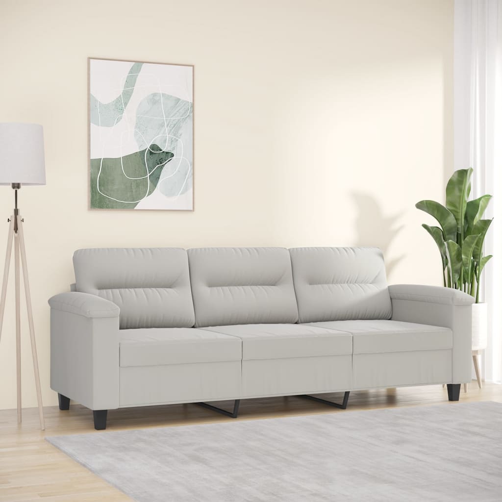 vidaXL Fauteuil 60 cm microvezelstof lichtgrijs