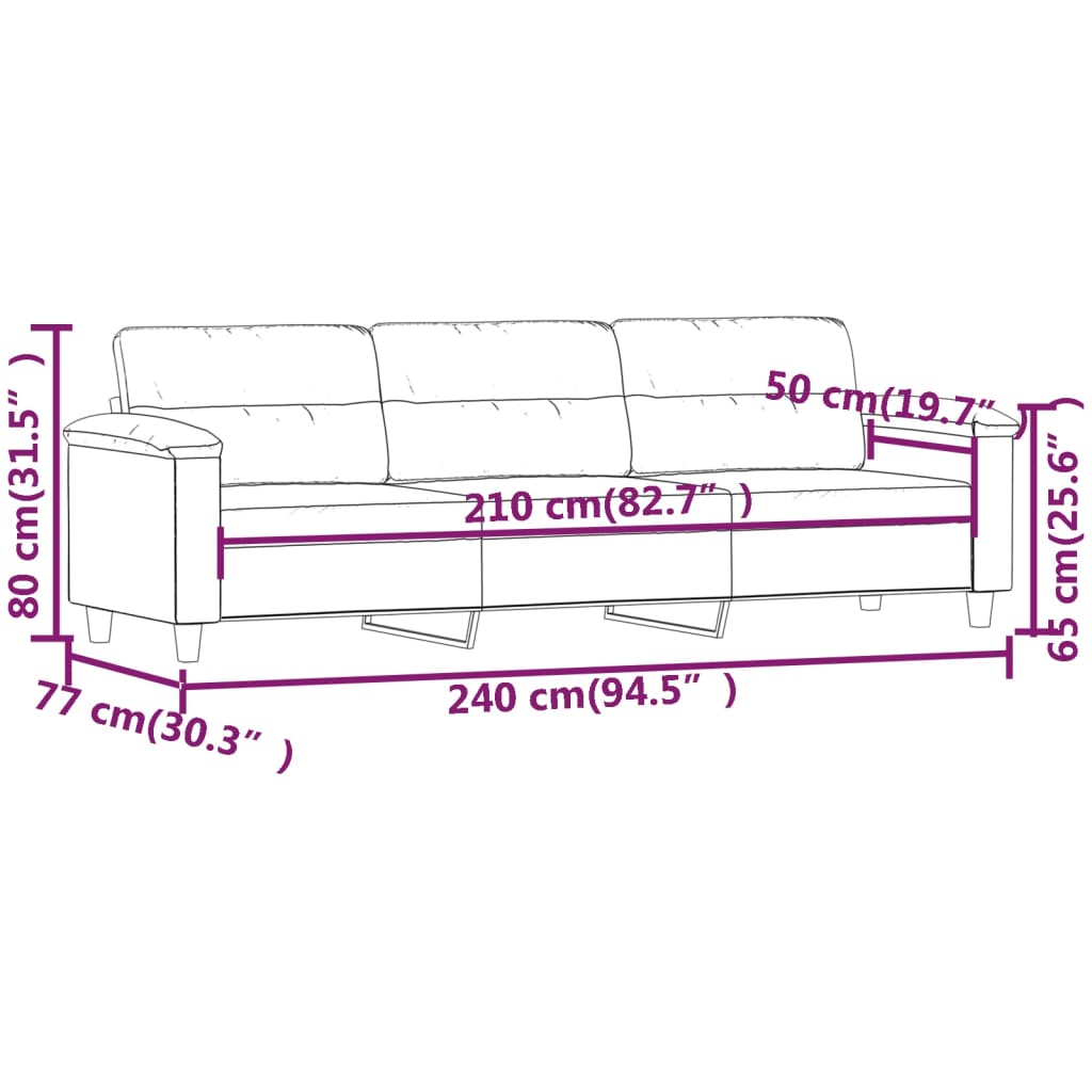 vidaXL Fauteuil 60 cm microvezelstof lichtgrijs