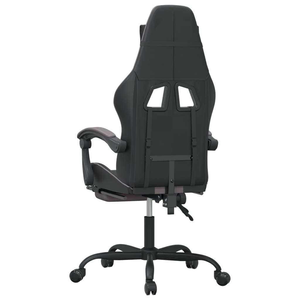 vidaXL Gamestoel draaibaar kunstleer zwart en blauw