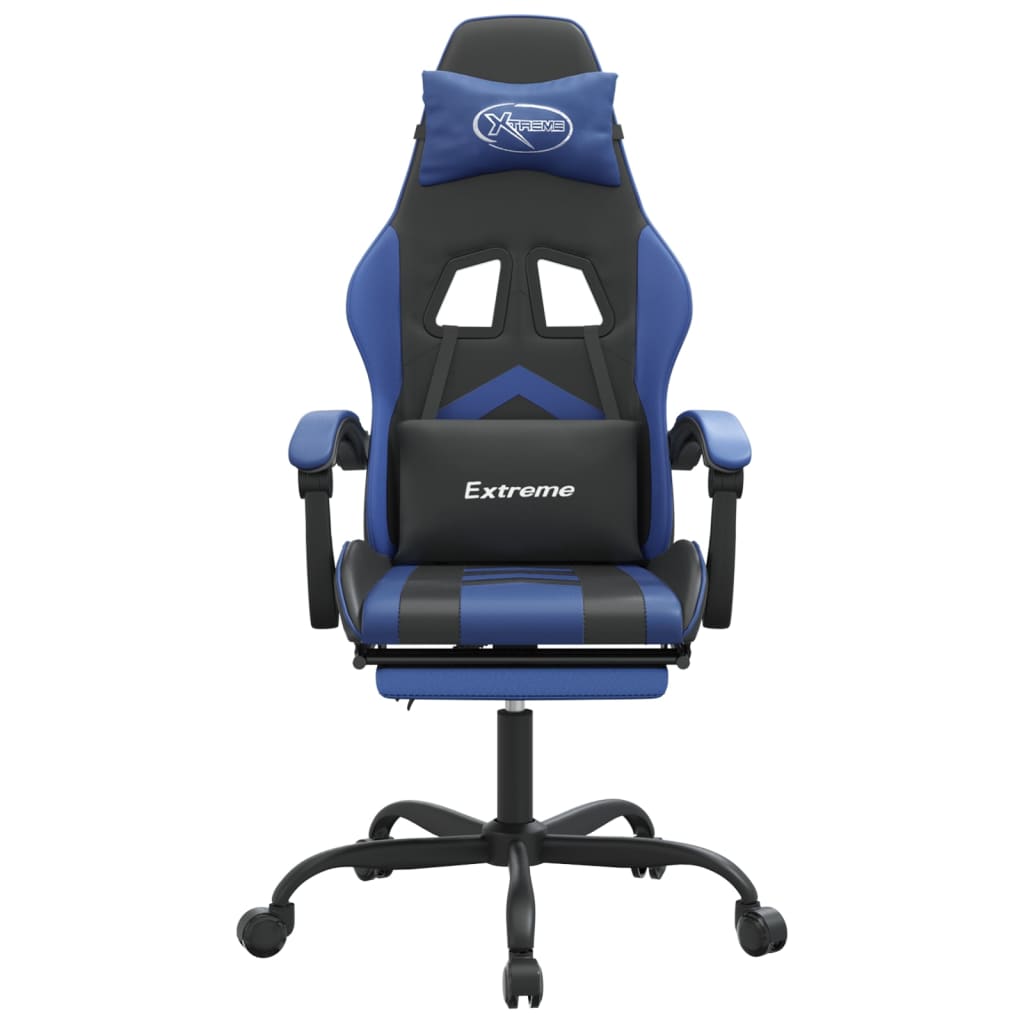 vidaXL Swivel Gaming Chair with Footrest Artificial Leather Black and Red