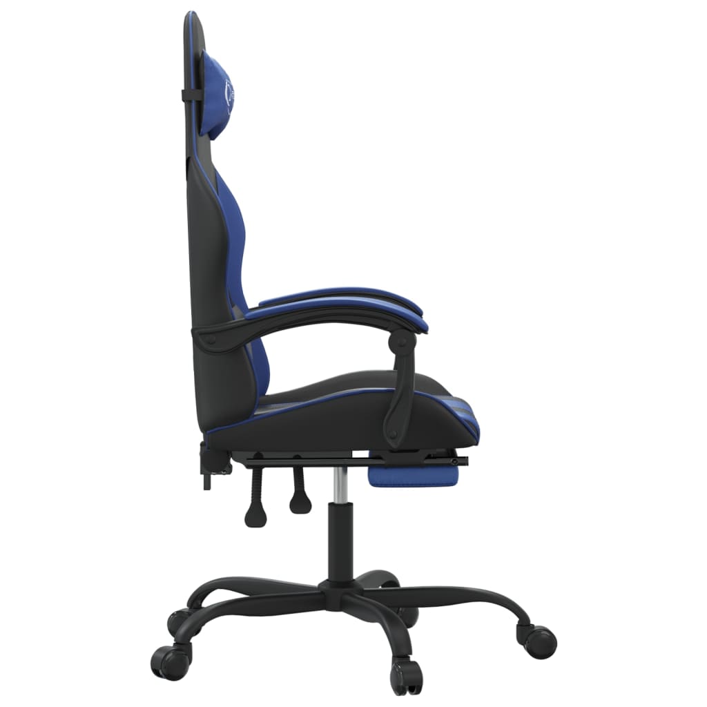 vidaXL Swivel Gaming Chair with Footrest Artificial Leather Black and Red
