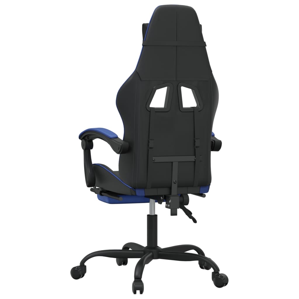 vidaXL Swivel Gaming Chair with Footrest Artificial Leather Black and Red