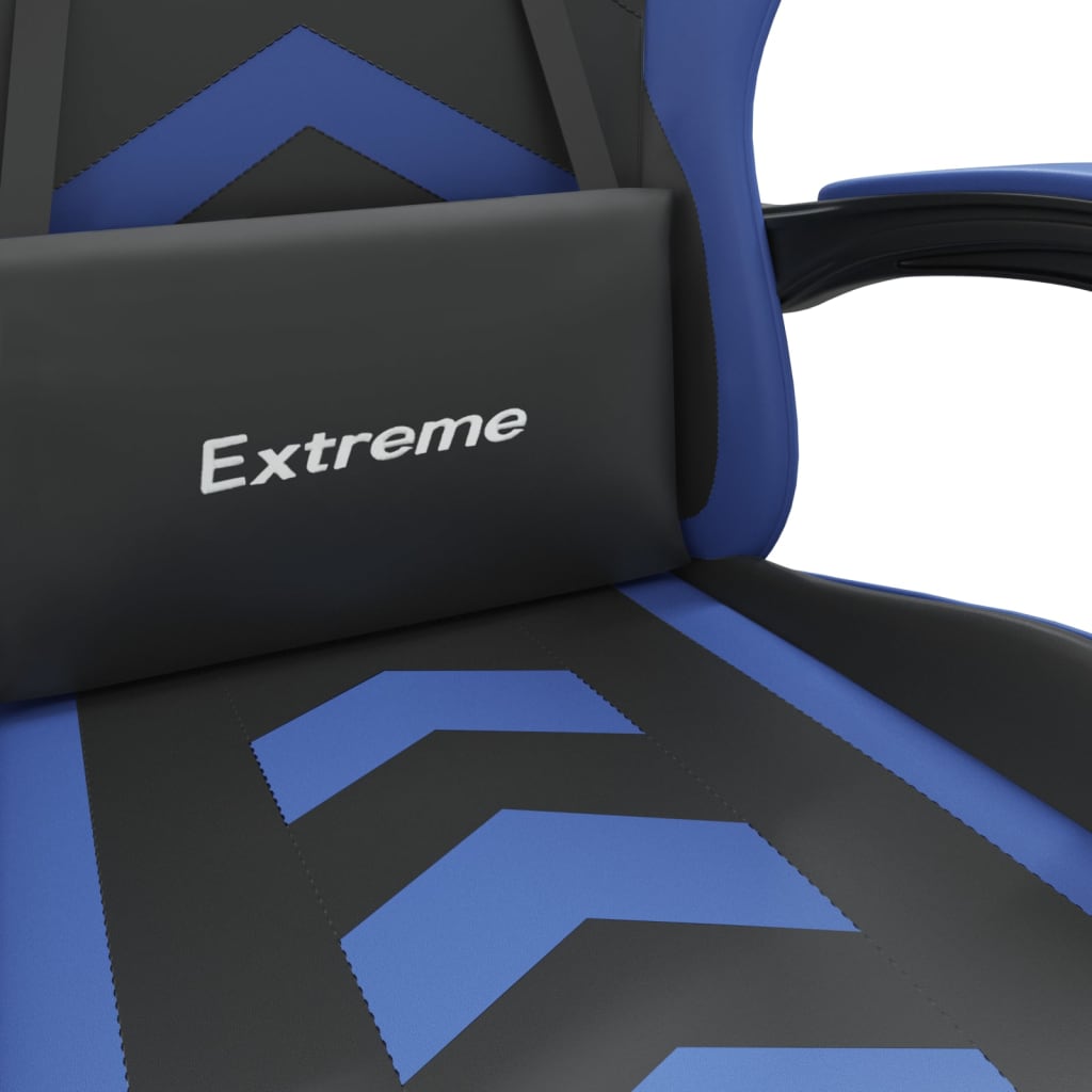 vidaXL Swivel Gaming Chair with Footrest Artificial Leather Black and Red