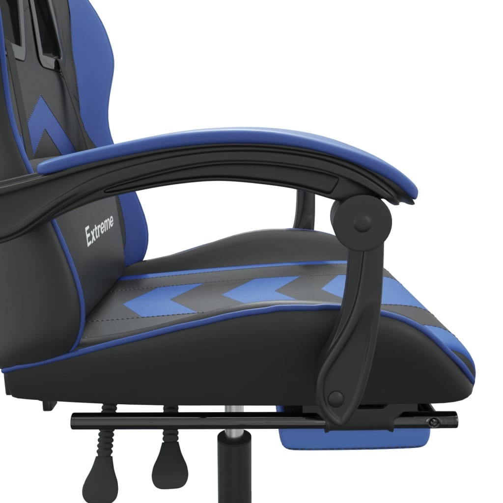 vidaXL Swivel Gaming Chair with Footrest Artificial Leather Black and Red