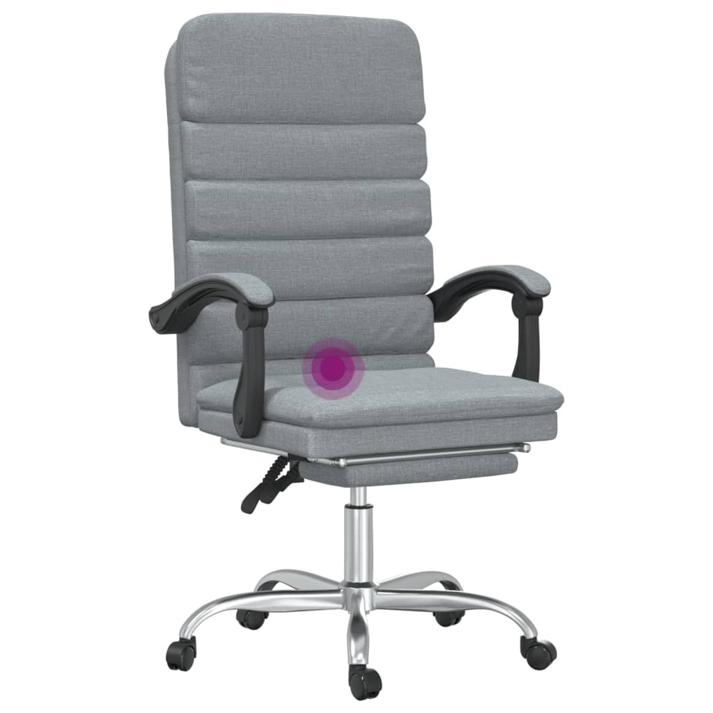 vidaXL Kantoorstoel massage verstelbaar stof taupe