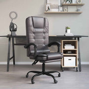 vidaXL Massage Relaxfauteuil voor op kantoor grijs kunstleer
