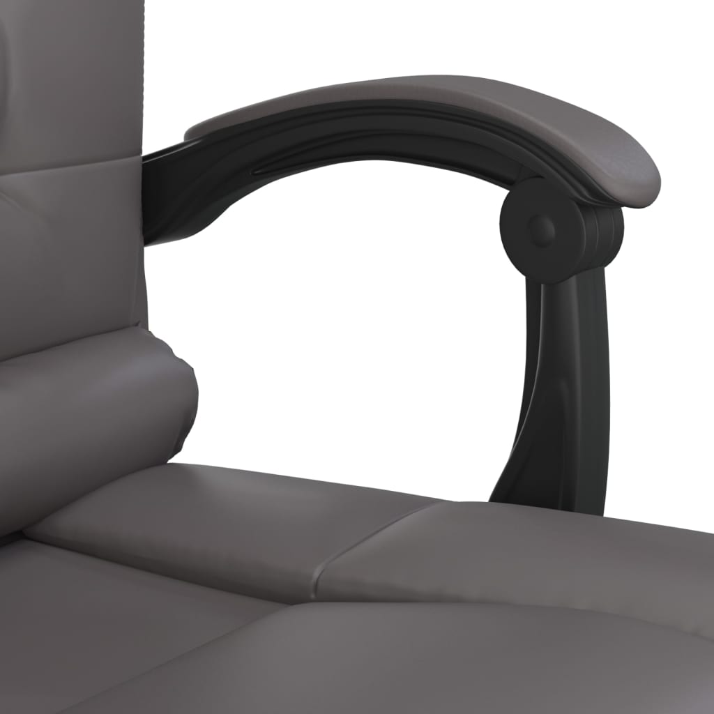 vidaXL Massage Relaxfauteuil voor op kantoor grijs kunstleer