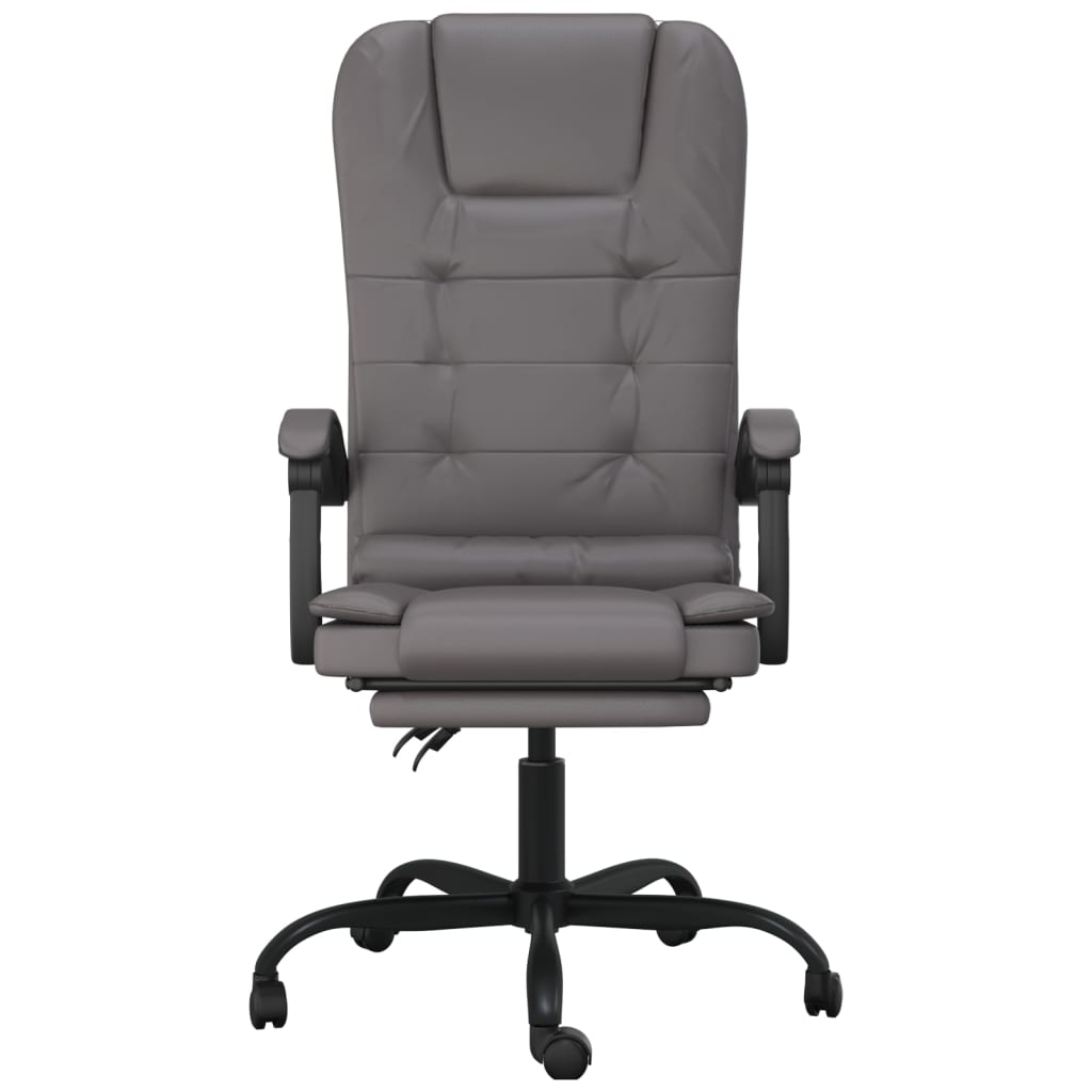 vidaXL Massage Relaxfauteuil voor op kantoor grijs kunstleer