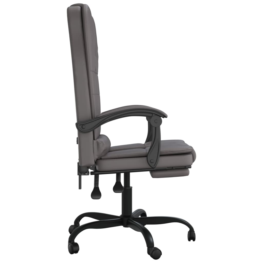 vidaXL Massage Relaxfauteuil voor op kantoor grijs kunstleer