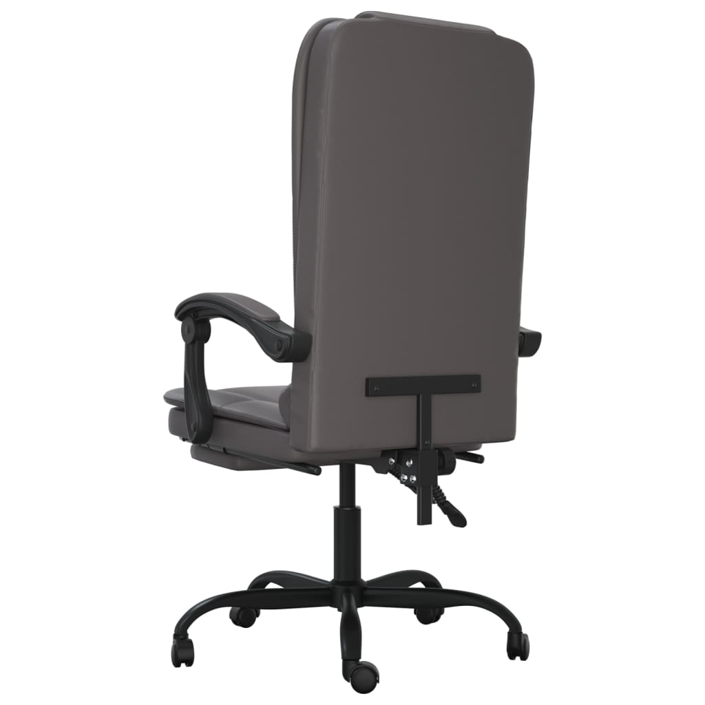 vidaXL Massage Relaxfauteuil voor op kantoor grijs kunstleer