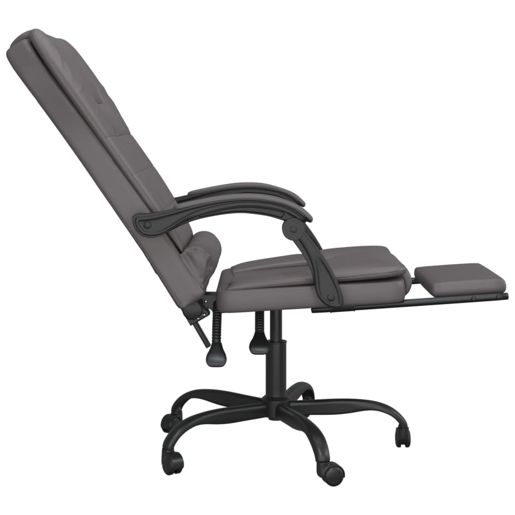 vidaXL Massage Relaxfauteuil voor op kantoor grijs kunstleer