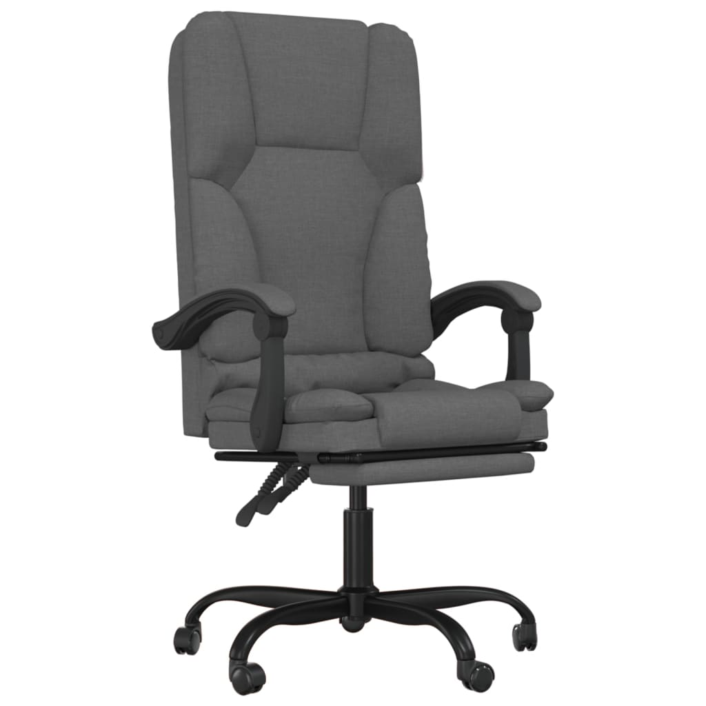 vidaXL Massage Relaxfauteuil voor op kantoor donkergrijs stof