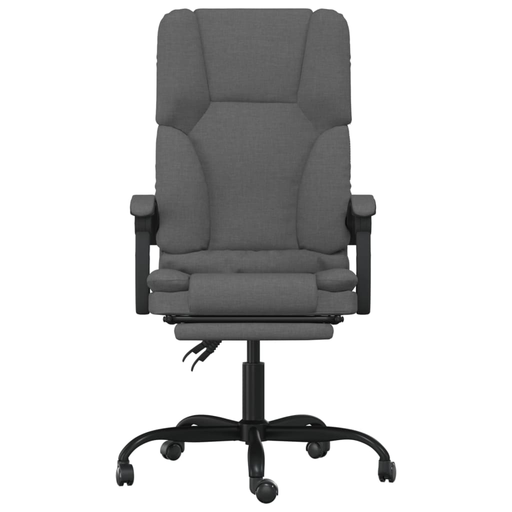 vidaXL Massage Relaxfauteuil voor op kantoor donkergrijs stof