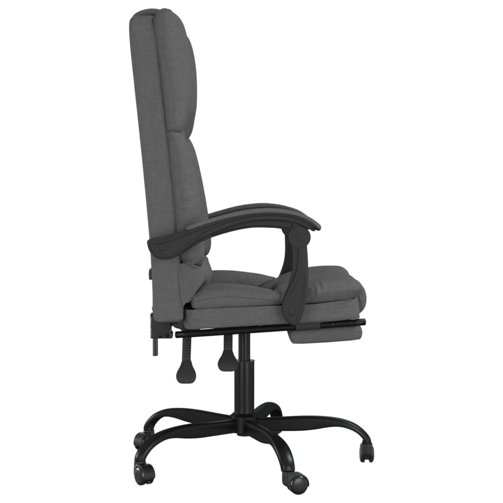 vidaXL Massage Relaxfauteuil voor op kantoor donkergrijs stof