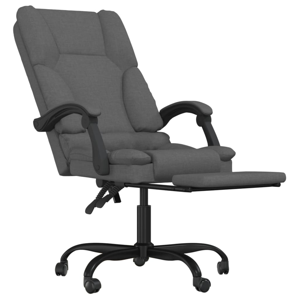 vidaXL Massage Relaxfauteuil voor op kantoor donkergrijs stof