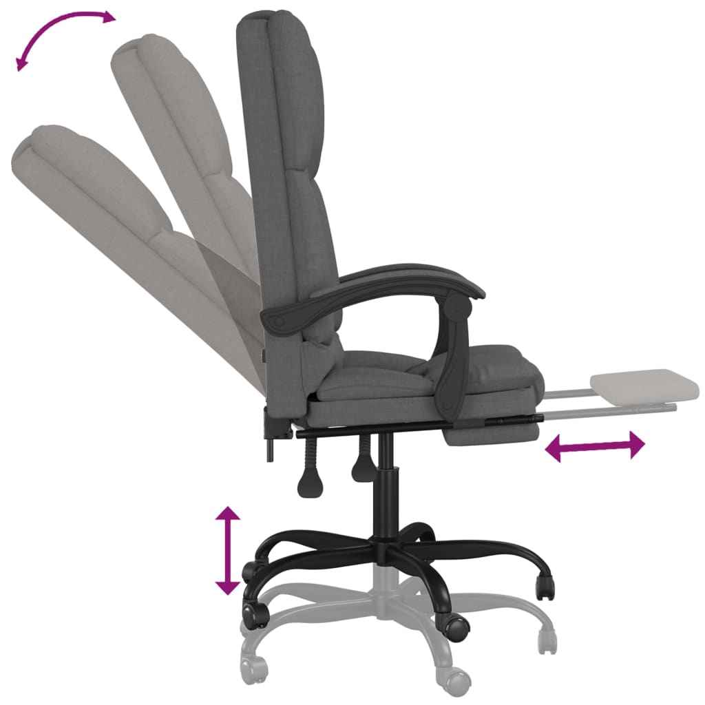 vidaXL Massage Relaxfauteuil voor op kantoor donkergrijs stof