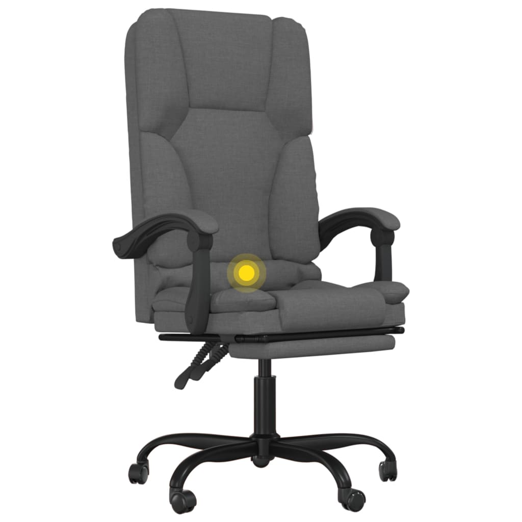 vidaXL Massage Relaxfauteuil voor op kantoor donkergrijs stof