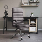 vidaXL Massage Relaxfauteuil voor op kantoor grijs kunstleer