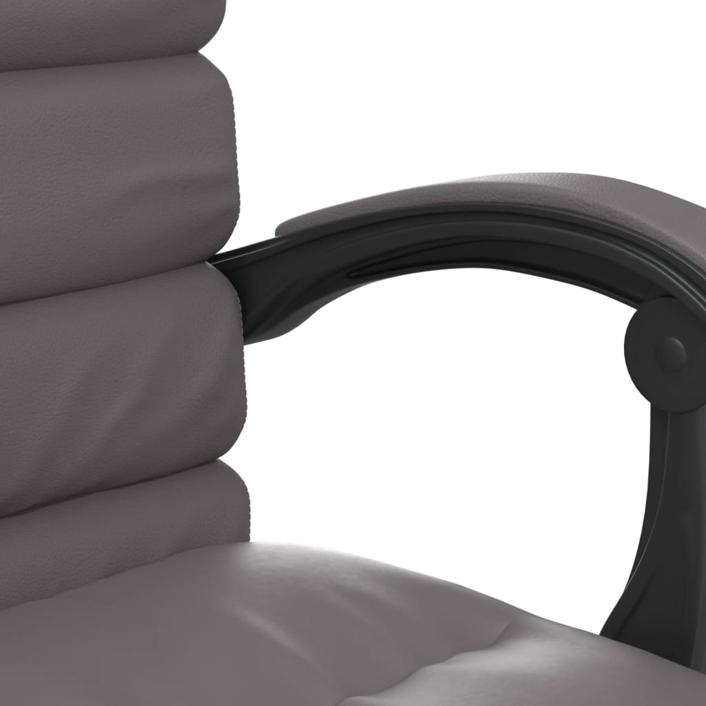 vidaXL Massage Relaxfauteuil voor op kantoor grijs kunstleer