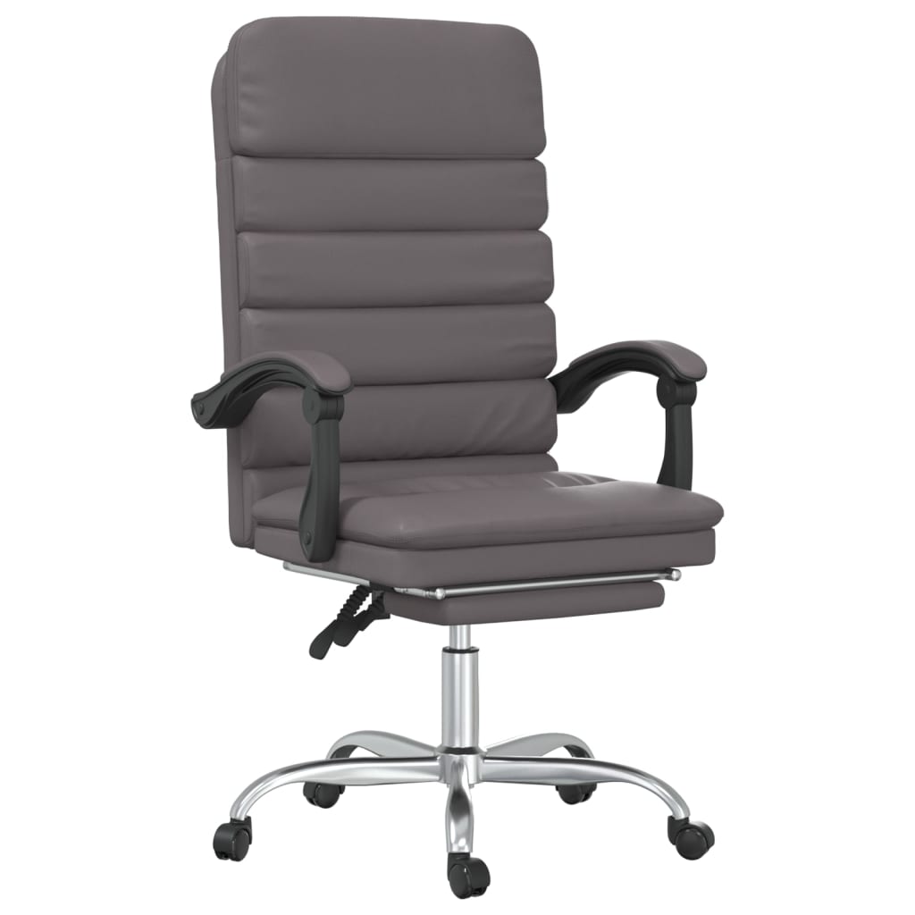 vidaXL Massage Relaxfauteuil voor op kantoor grijs kunstleer