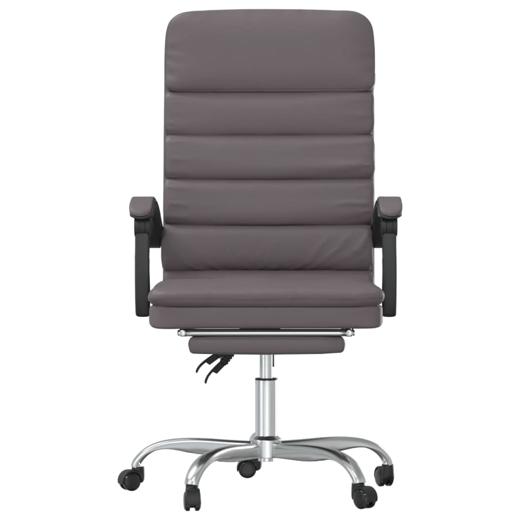 vidaXL Massage Relaxfauteuil voor op kantoor grijs kunstleer