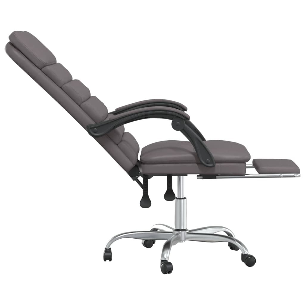 vidaXL Massage Relaxfauteuil voor op kantoor grijs kunstleer