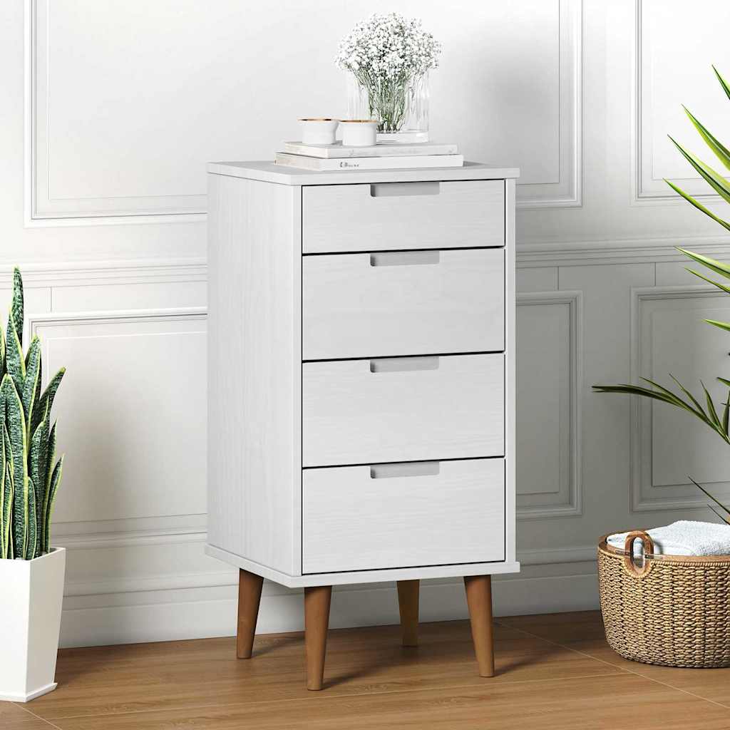 vidaXL Ladekast MOLDE 40x35x82 cm massief grenenhout grijs