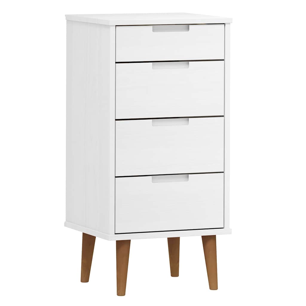 vidaXL Ladekast MOLDE 40x35x82 cm massief grenenhout grijs