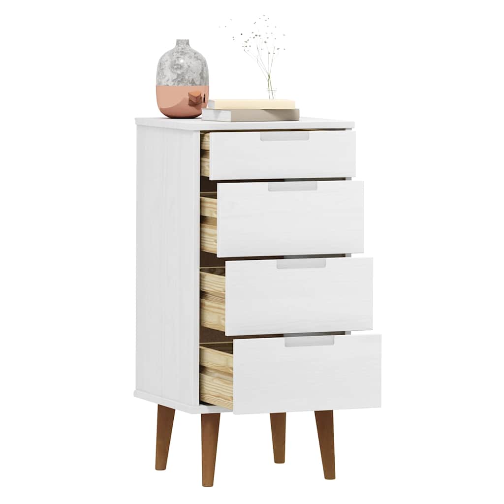 vidaXL Ladekast MOLDE 40x35x82 cm massief grenenhout grijs