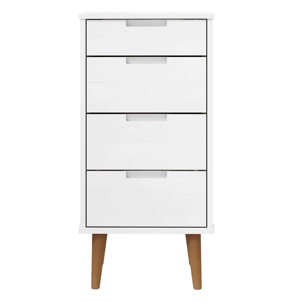 vidaXL Ladekast MOLDE 40x35x82 cm massief grenenhout grijs